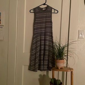 Gray dress with White Strips